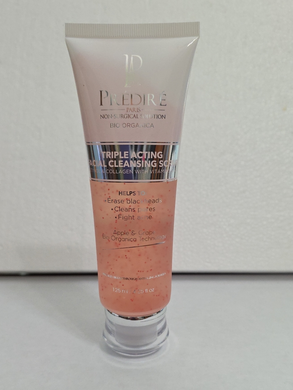 Prédiré Triple Acting Facial Cleansing Scrub — Peach Pink Exfoliant
